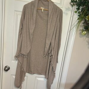 Matilda Jane Tan Cardigan Sweater with Side Tie Details